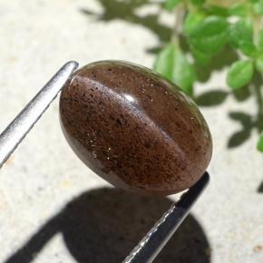 Cat's eye scapolite marron naturelle coupe ovale, 4,55 ct, translucide