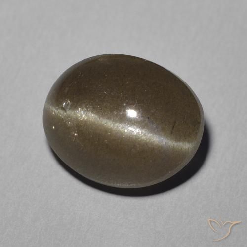Scapolite œil de chat Brun moyen naturelle ovale, 5.81 ct, Translucide