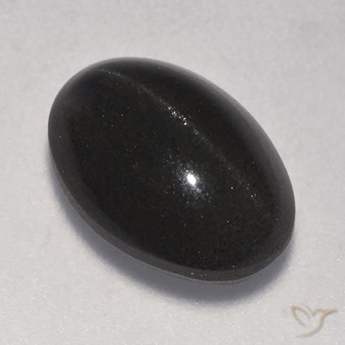 3.75ct Naturel Noire Scapolite œil de chat, ovale, Translucide