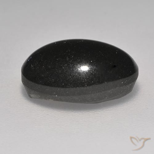 Scapolite œil de chat Noire naturelle ovale, 3.75 ct, Translucide