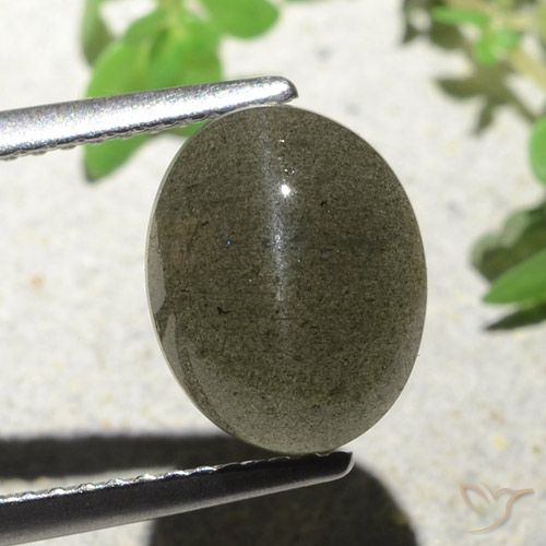 4.55ct Naturel Brun moyen Scapolite œil de chat, ovale, Translucide