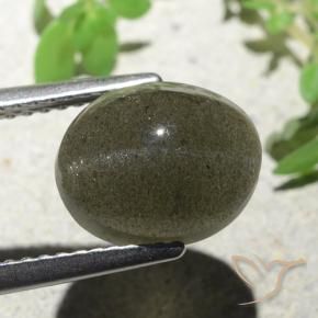 Scapolite œil de chat Brun moyen naturelle ovale, 4.55 ct, Translucide