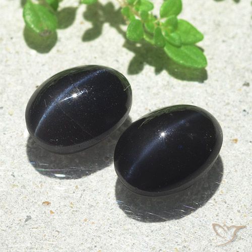6.03ctw Naturel Noire Scapolite œil de chat, ovale, Translucide