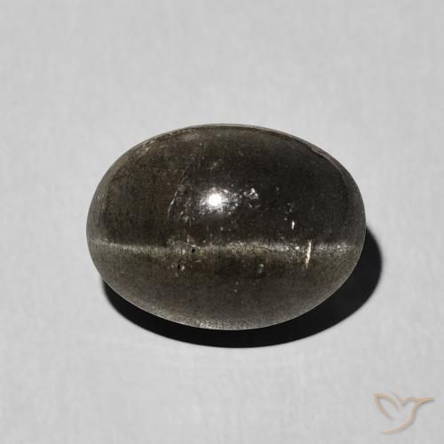 3.41ct Naturel Noire Scapolite œil de chat, ovale, Translucide