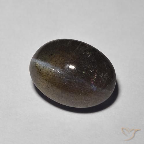 Scapolite œil de chat Brun naturelle ovale, 2.94 ct, Translucide