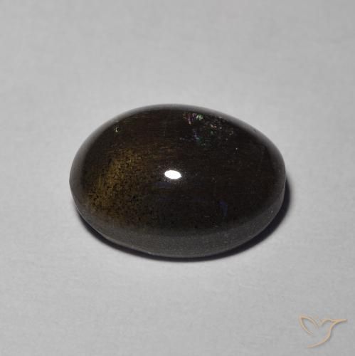 Scapolite œil de chat Brun naturelle ovale, 2.94 ct, Translucide
