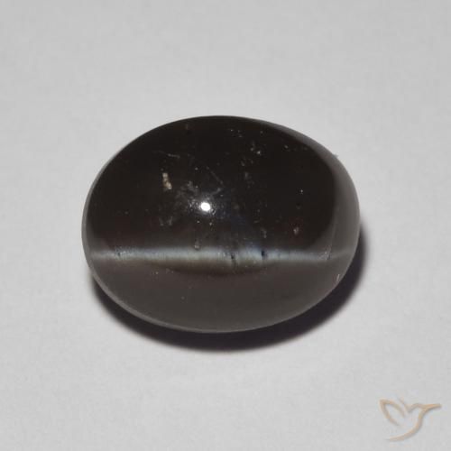 2.24ct Naturel Noire Scapolite œil de chat, ovale, Translucide
