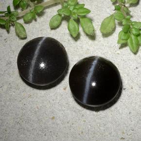 Achetez naturel 3,46ct noir cat's eye scapolite gems, coupe roude, en provenance madagascar chez gemselect. en stock, livraison internationale!
