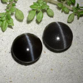 Achetez naturel 3,46ct noir cat's eye scapolite gems, coupe roude, en provenance madagascar chez gemselect. en stock, livraison internationale!