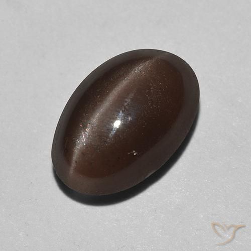 Scapolite œil de chat Marron ambré naturelle ovale, 2.12 ct, Translucide