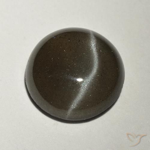2.34ct Naturel Noire Scapolite œil de chat, Tour, Translucide