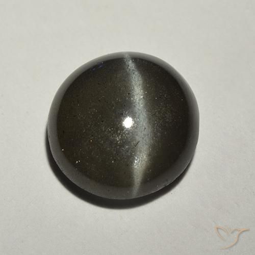 2.18ct Naturel Noire Scapolite œil de chat, Tour, Translucide