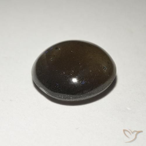 Scapolite œil de chat Noire naturelle Coupe roude, 1.78 ct, Translucide