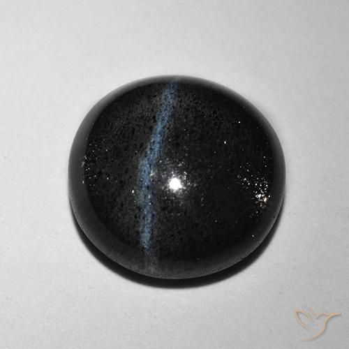 2.48ct Naturel Noire Scapolite œil de chat, Tour, Translucide