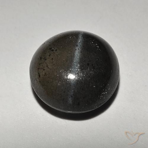 2.34ct Naturel Noire Scapolite œil de chat, Tour, Translucide