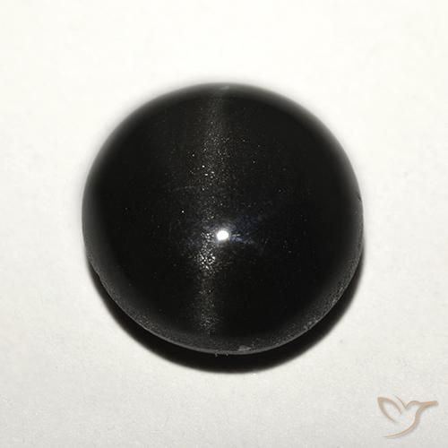 3.89ct Naturel Noire Scapolite œil de chat, Tour, Translucide