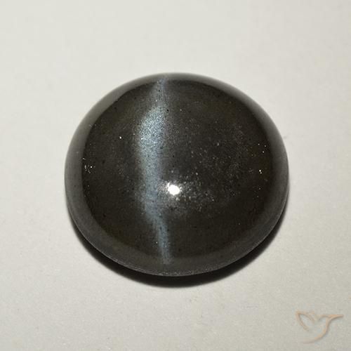 2.62ct Naturel Noire Scapolite œil de chat, Tour, Translucide