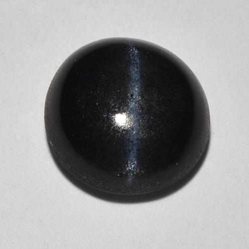 Scapolite œil de chat Noire naturelle Coupe roude, 2.20 ct, Translucide