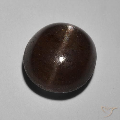 2.89ct Naturel Noire Scapolite œil de chat, Tour, Translucide