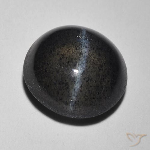2.05ct Naturel Noire Scapolite œil de chat, Tour, Translucide