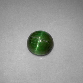 Cat's eye tourmaline vert naturelle coupe roude, 0,85 ct, opaque