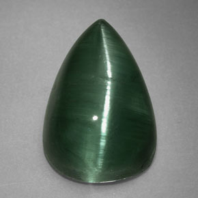 Cat's eye tourmaline vert naturelle transparent, 2,46 ct, transparent / translucide