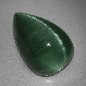 Cat's eye tourmaline vert naturelle transparent, 2,46 ct, transparent / translucide