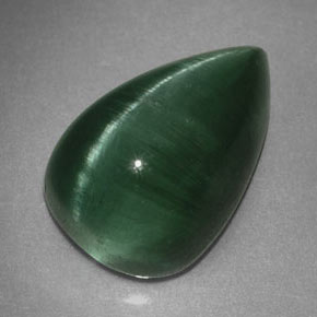 Cat's eye tourmaline vert naturelle transparent, 2,46 ct, transparent / translucide