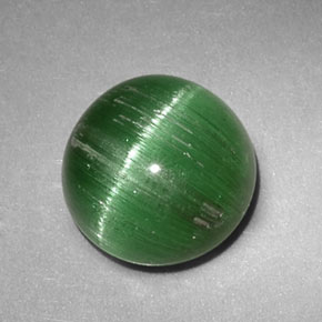 Cat's eye tourmaline vert naturelle coupe roude, 2,47 ct, translucide