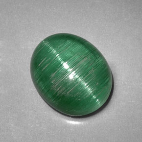 Cat's eye tourmaline vert naturelle transparent, 2,09 ct, transparent / translucide