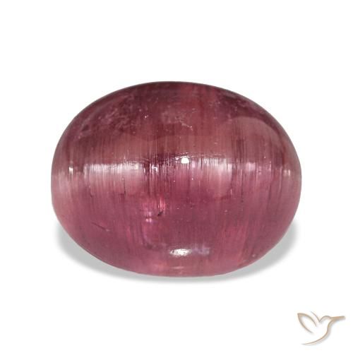 10.64ct Rose foncé Tourmaline œil de chat, Ovale, Translucide