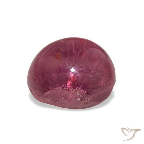 Tourmaline œil de chat Rose foncé naturelle Coupe ovale, 7.27 ct, Translucide