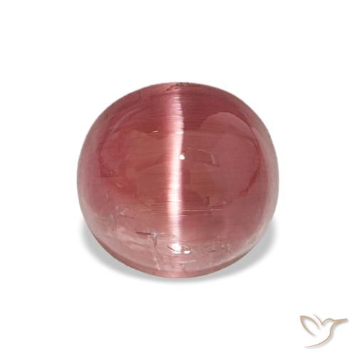 Tourmaline œil de chat Rouge violacé naturelle Coupe ovale, 4.93 ct, Translucide