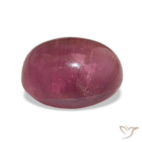 Tourmaline œil de chat Rose rougeâtre naturelle Coupe ovale, 6.47 ct, Translucide