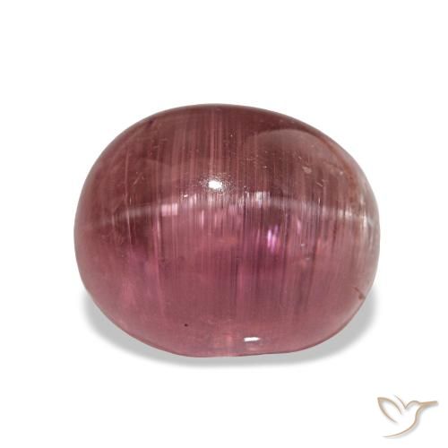 Tourmaline œil de chat Rose foncé naturelle Coupe ovale, 7.02 ct, Translucide
