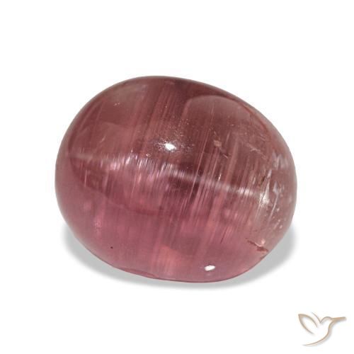 Tourmaline œil de chat Rose foncé naturelle Coupe ovale, 7.02 ct, Translucide