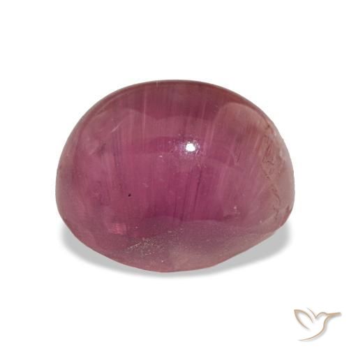 Tourmaline œil de chat Rose foncé naturelle Coupe ovale, 7.02 ct, Translucide