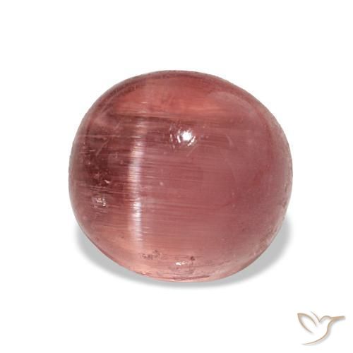 Tourmaline œil de chat Rose foncé naturelle Coupe ovale, 3.07 ct, Transparent