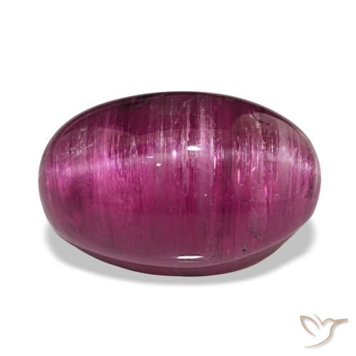 14.28ct Violet rougeâtre Tourmaline œil de chat, Ovale, Translucide