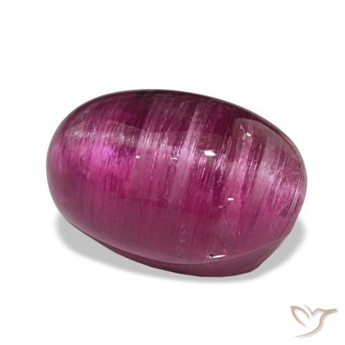 Tourmaline œil de chat Violet rougeâtre naturelle Coupe ovale, 14.28 ct, Translucide