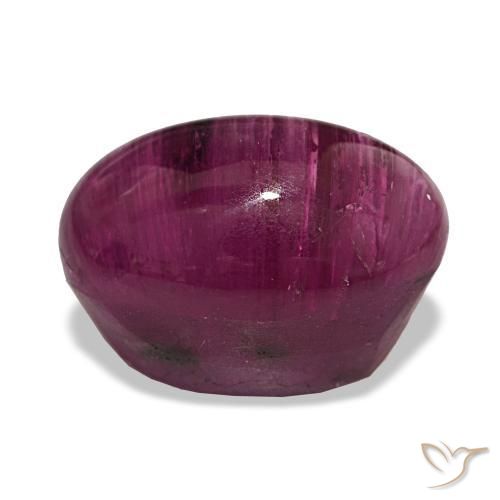 Tourmaline œil de chat Violet rougeâtre naturelle Coupe ovale, 14.28 ct, Translucide