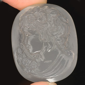 Calcédoine blanc naturelle transparent, 64,46 ct, transparent / translucide