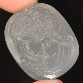 Calcédoine blanc naturelle transparent, 64,46 ct, transparent / translucide