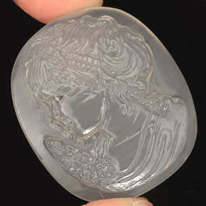 Calcédoine blanc naturelle transparent, 64,73 ct, transparent / translucide