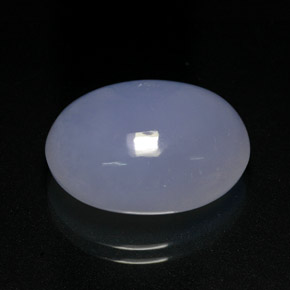 Calcédoine bleue naturelle coupe ovale, 16,32 ct, translucide