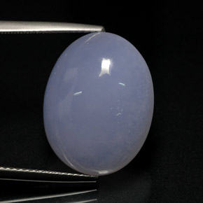 Calcédoine bleue naturelle coupe ovale, 16,32 ct, translucide