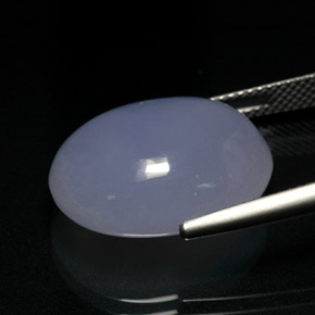 Calcédoine bleue naturelle coupe ovale, 16,32 ct, translucide