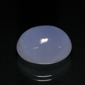 Calcédoine bleue naturelle coupe ovale, 15,37 ct, translucide