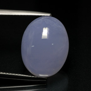 Calcédoine bleue naturelle coupe ovale, 15,37 ct, translucide