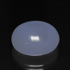 Calcédoine bleue naturelle coupe ovale, 12,69 ct, translucide